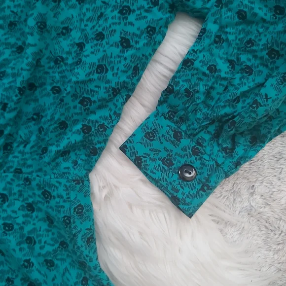 Vintage Lapel Waist Pleated Dress Micro Floral - Picture 7 of 11